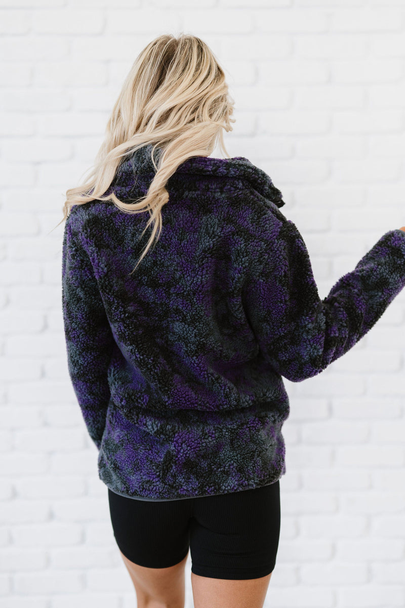 Take A Look Tie Dye Sherpa Jacket