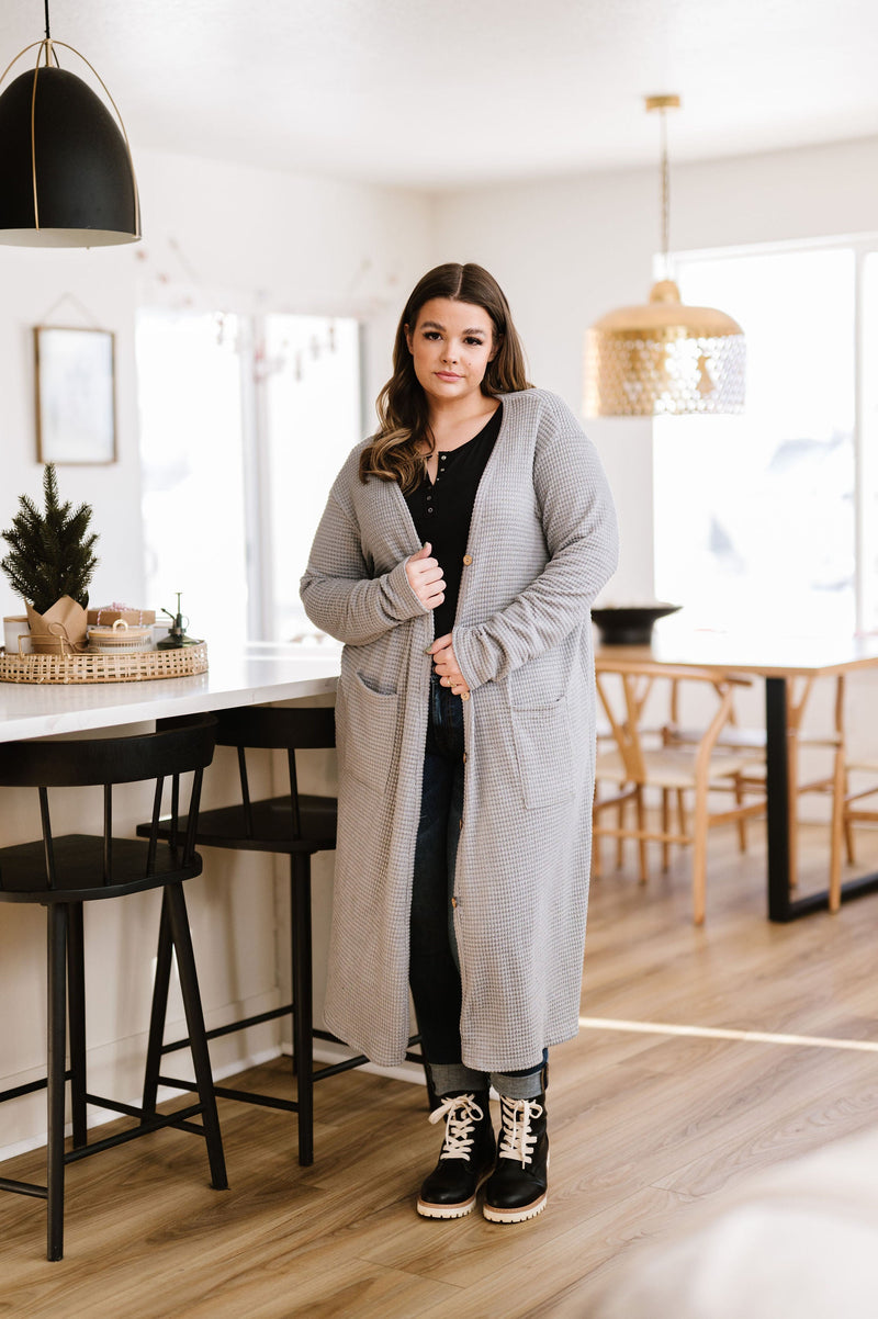What You See Cardigan- Gray