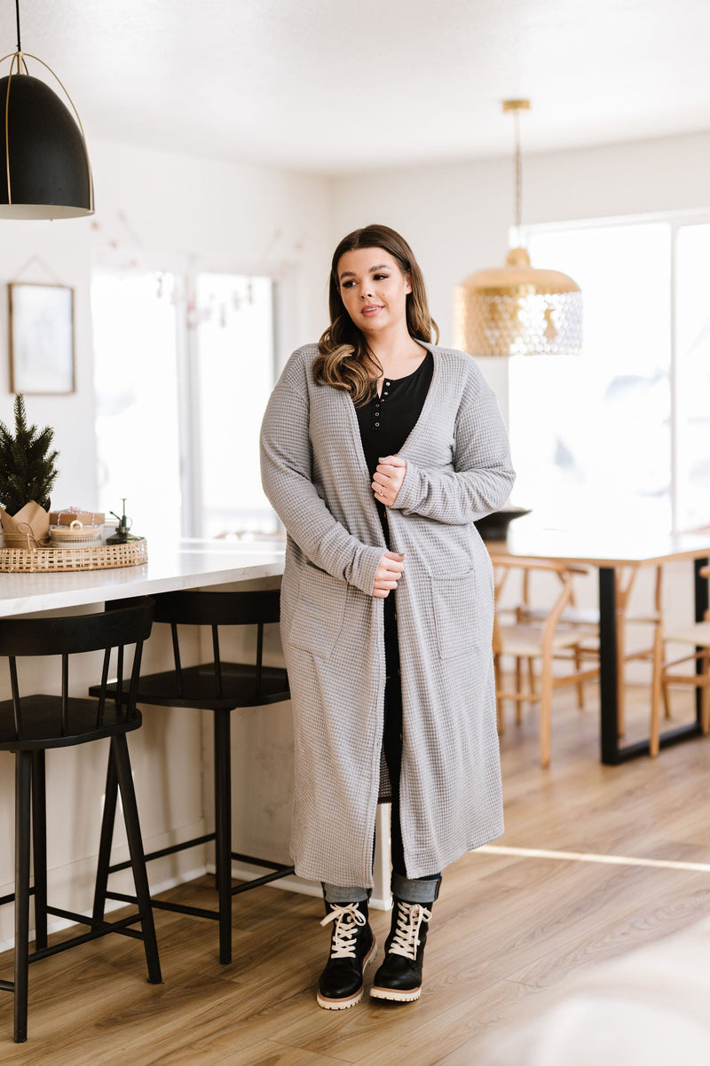 What You See Cardigan- Gray