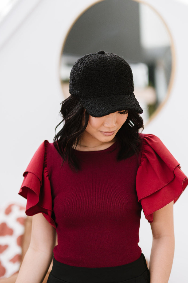 Out And About Boucle Cap - Black