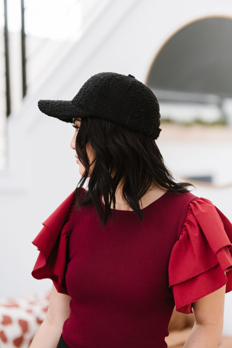 Out And About Boucle Cap - Black
