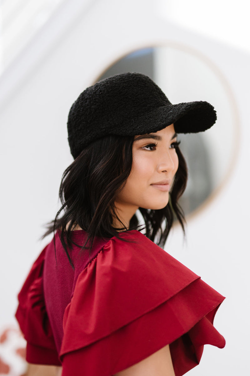 Out And About Boucle Cap - Black