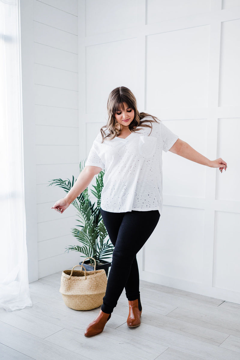 Distressed Boyfriend Tee- White