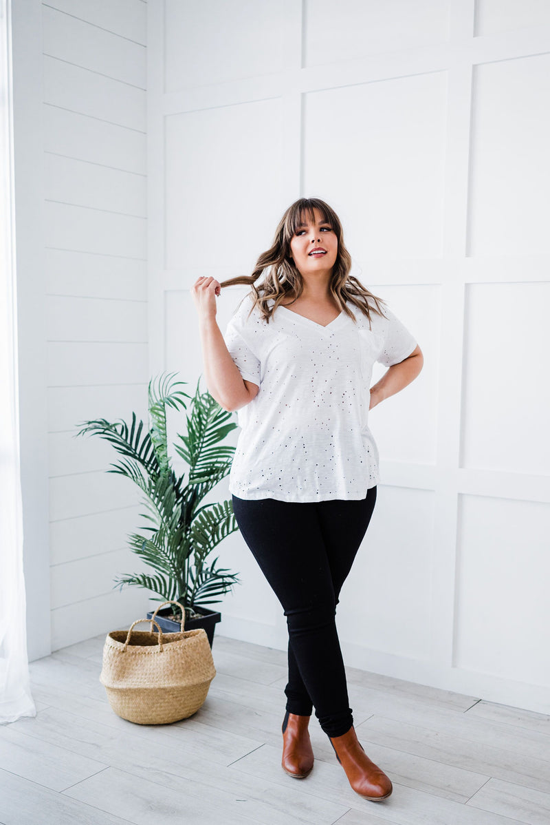 Distressed Boyfriend Tee- White