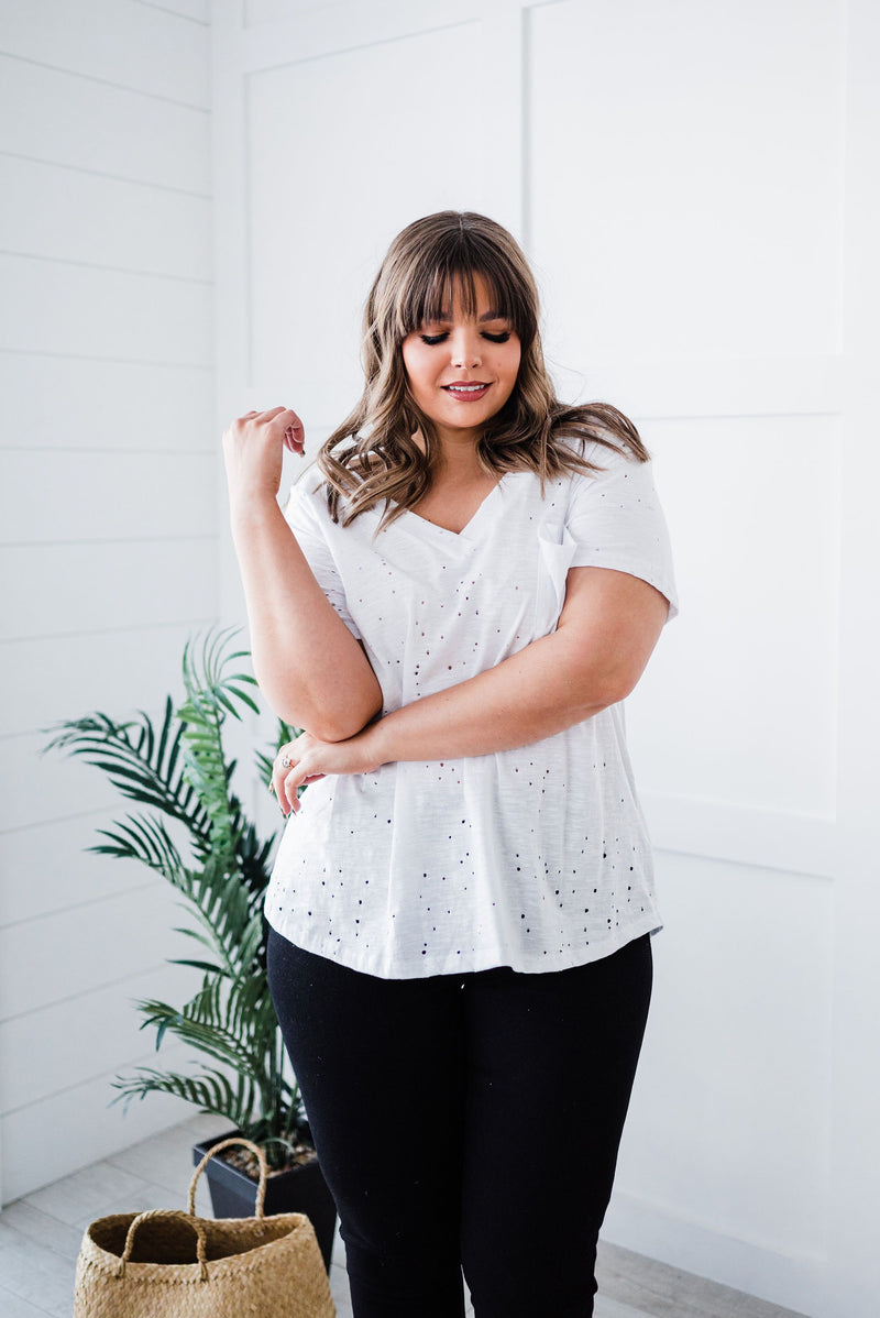Distressed Boyfriend Tee- White