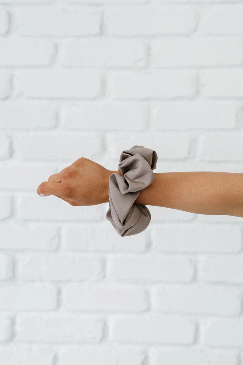 Linen Organza Hair Scrunchie - White