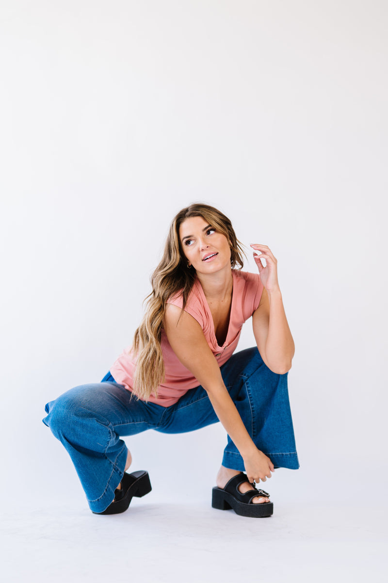 Feeling Bold Shadow Panel Wide Leg Jeans