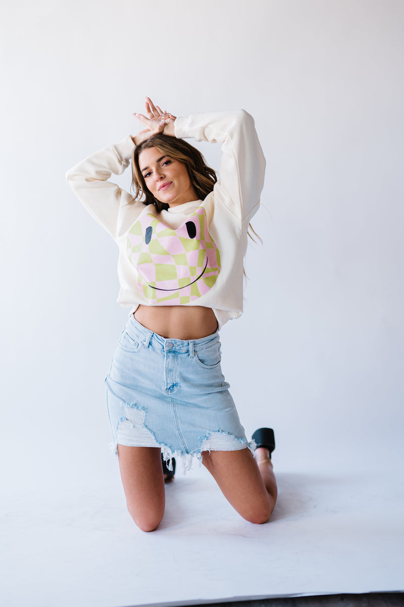 Just Because Distressed Denim Skirt