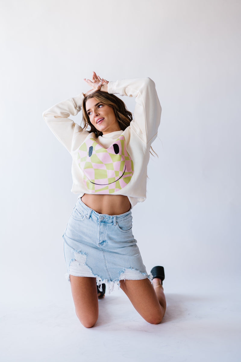 Just Because Distressed Denim Skirt