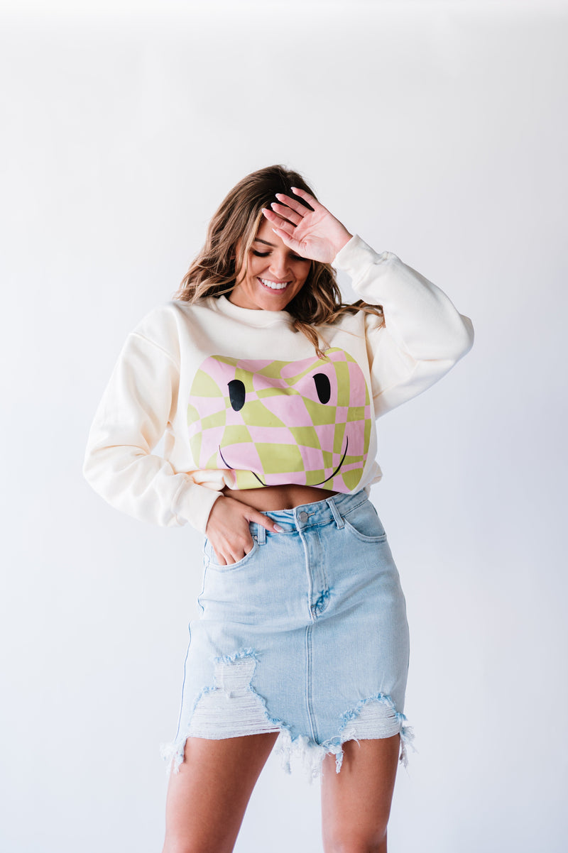 Just Because Distressed Denim Skirt