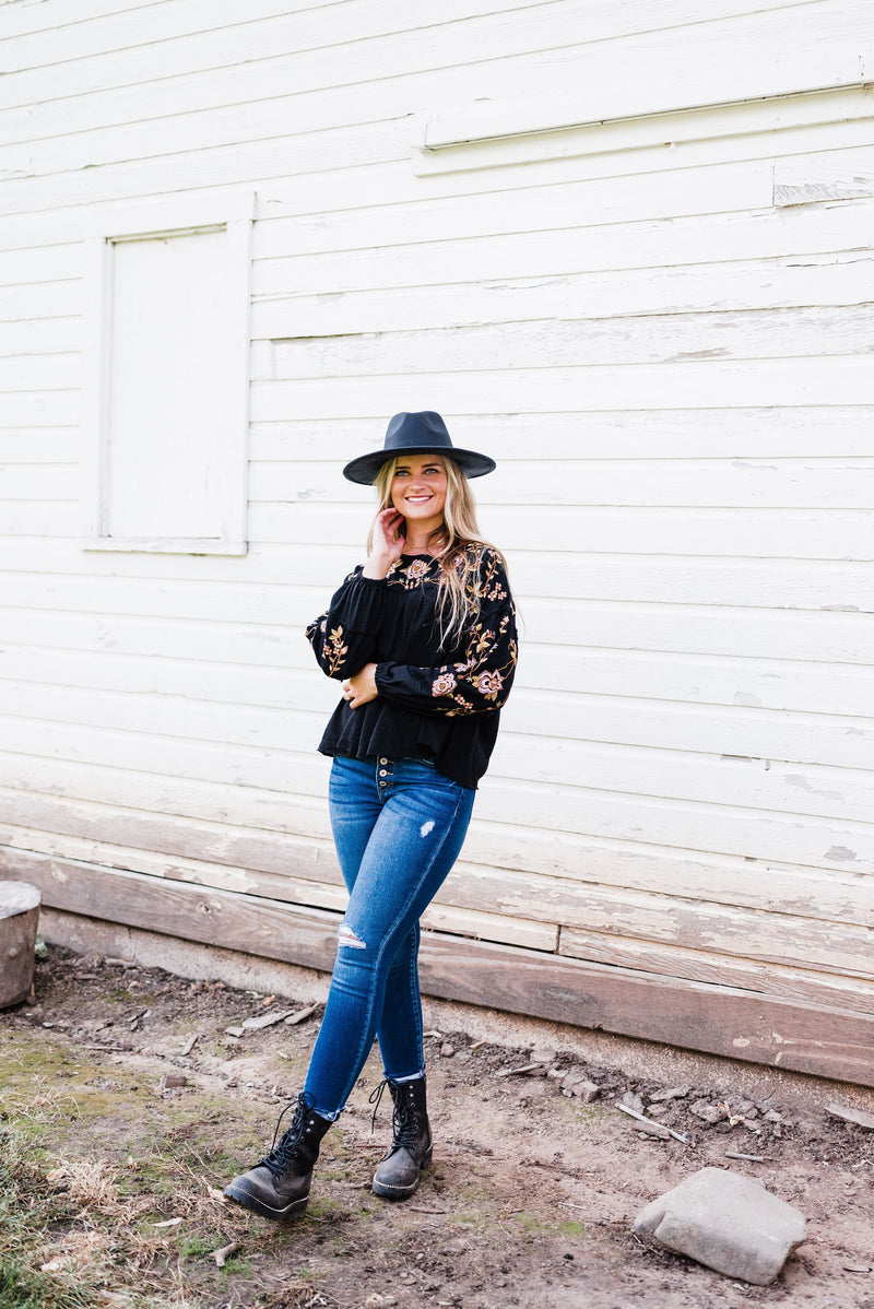 Carefree Feeling Embroidered Blouse