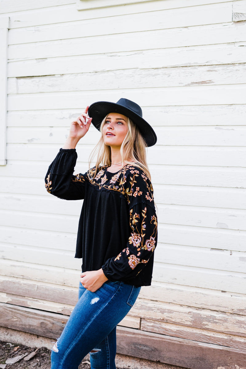 Carefree Feeling Embroidered Blouse