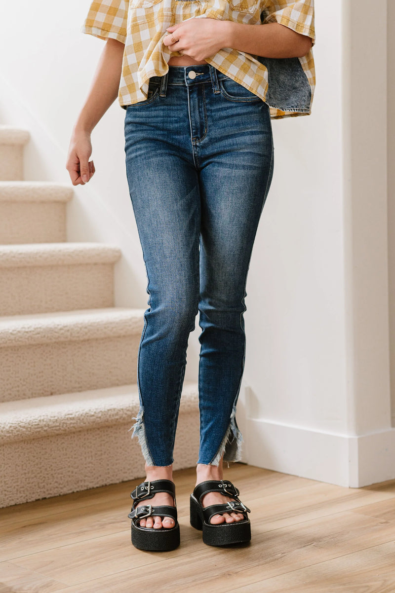 Live For This Distressed Hem Jeans