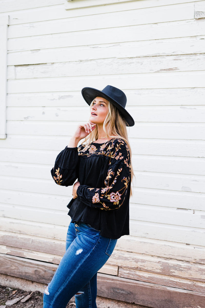 Carefree Feeling Embroidered Blouse