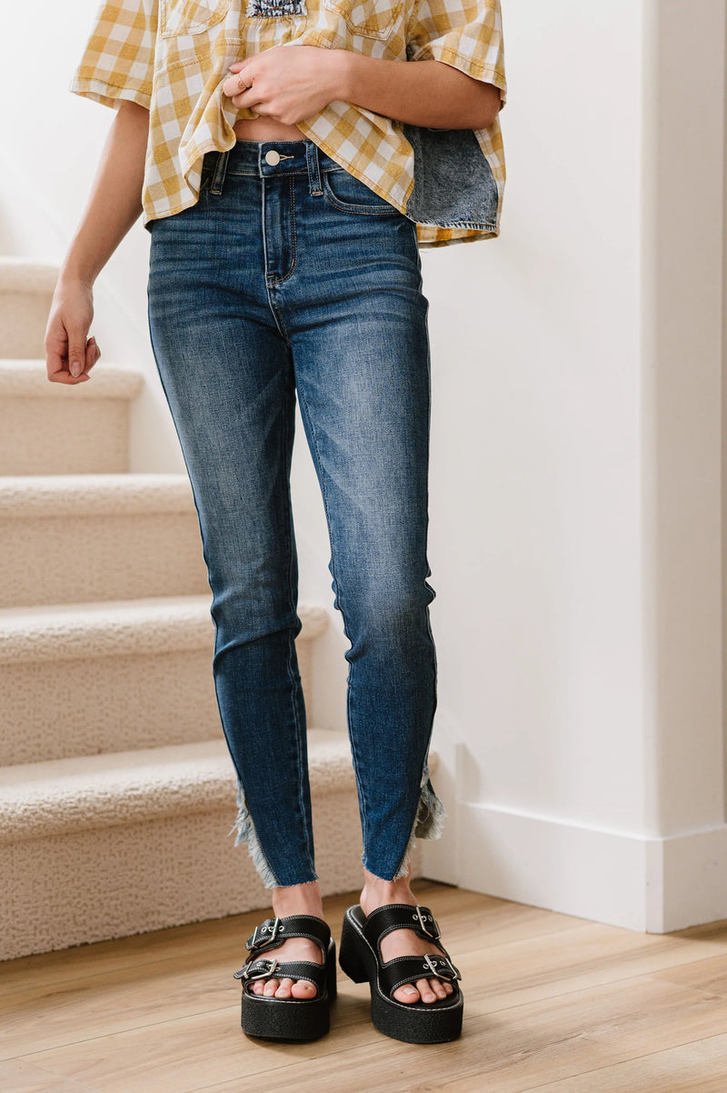 Live For This Distressed Hem Jeans