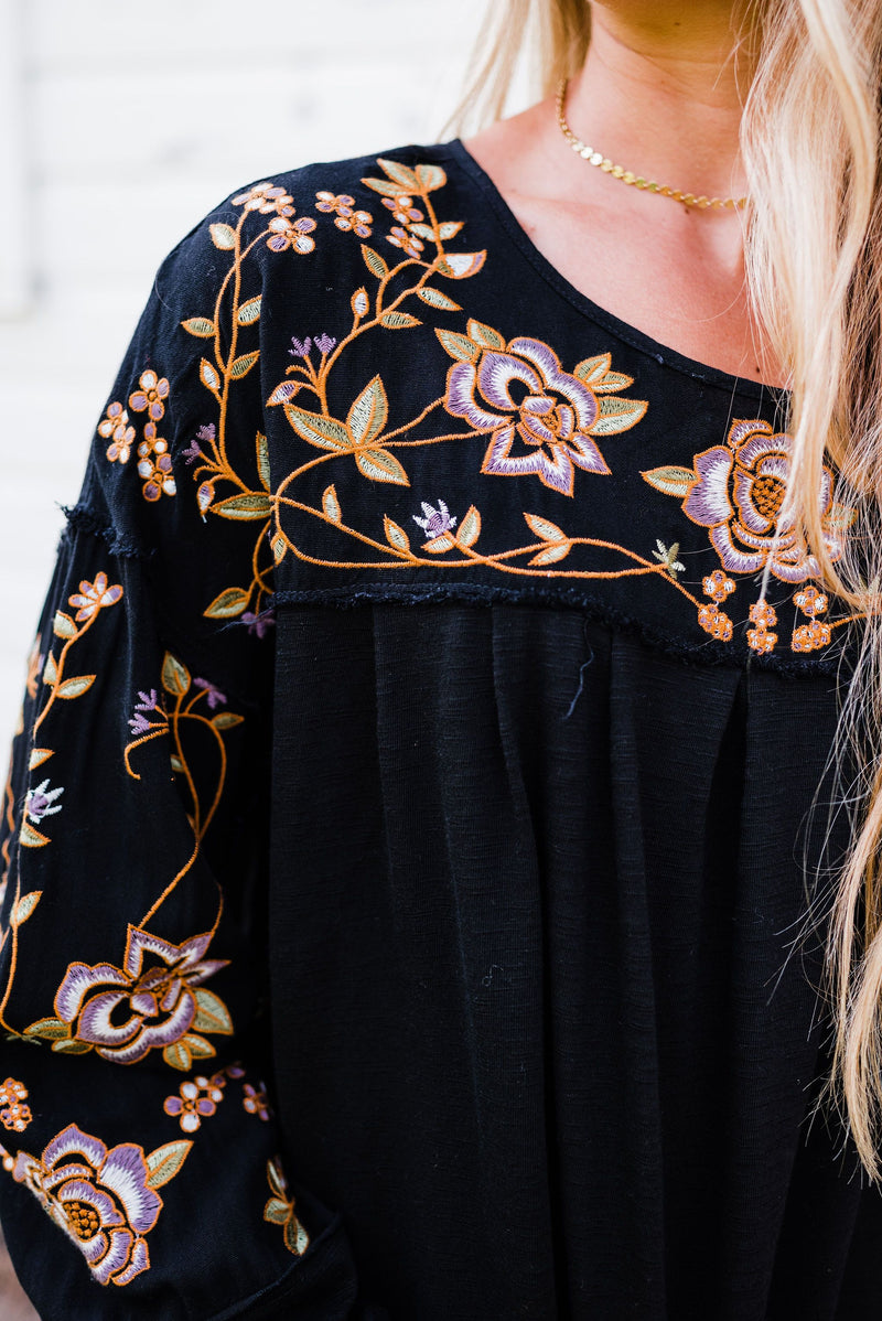 Carefree Feeling Embroidered Blouse