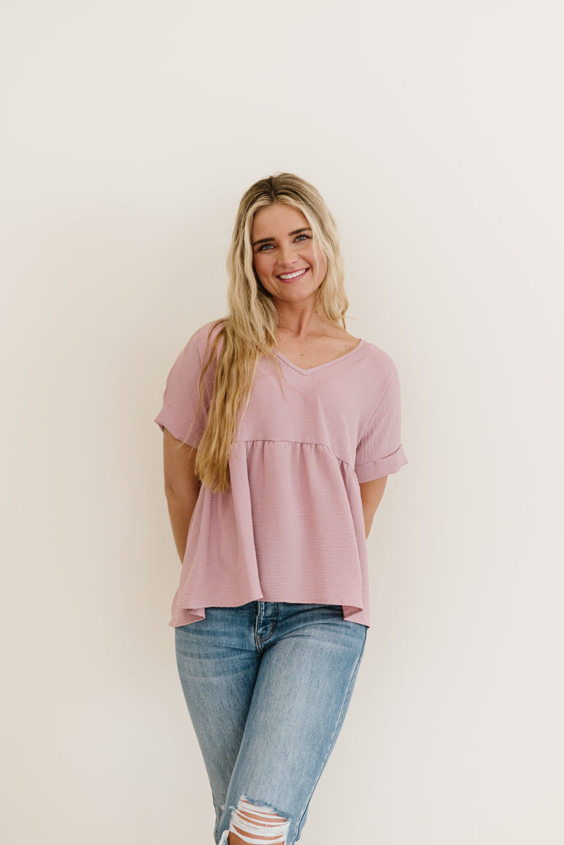 Wish You Would Babydoll Top- Mauve