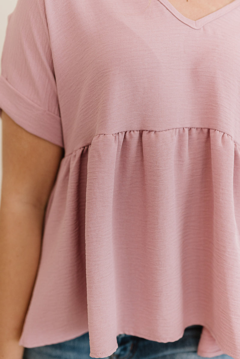 Wish You Would Babydoll Top- Mauve