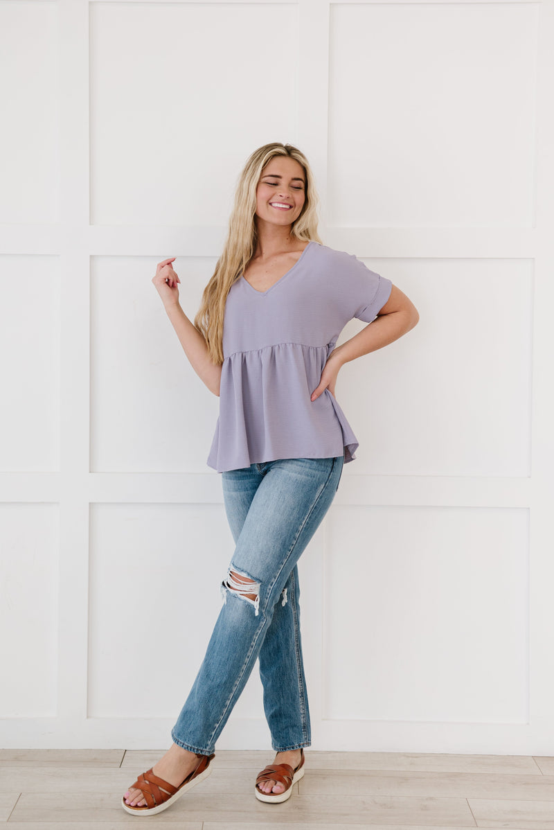 Wish You Would Babydoll Top- Lavender
