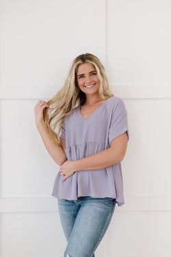 Wish You Would Babydoll Top- Lavender