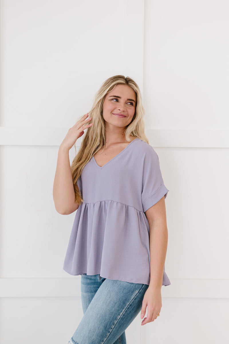 Wish You Would Babydoll Top- Lavender