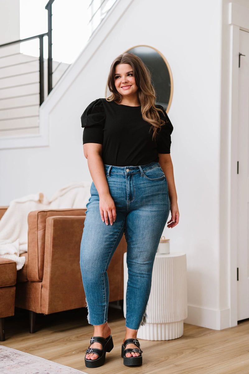 Live For This Distressed Hem Jeans