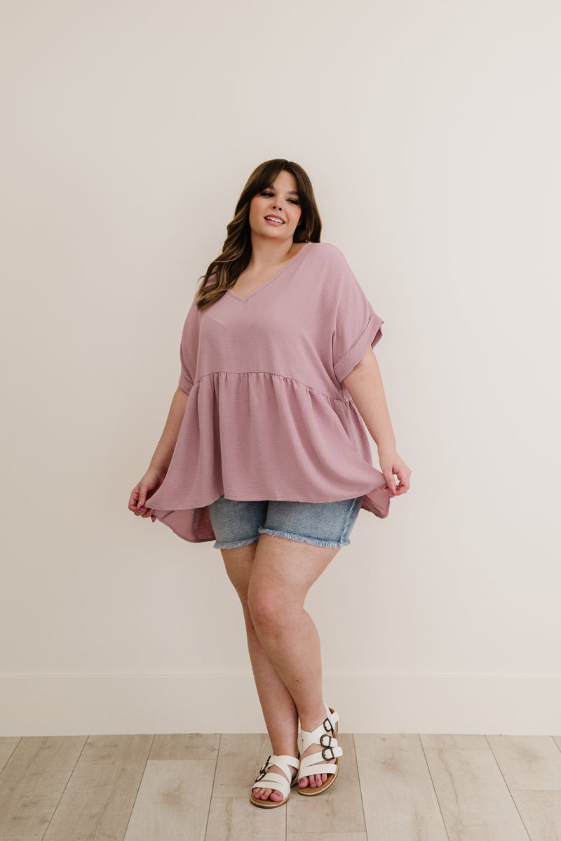 Wish You Would Babydoll Top- Mauve