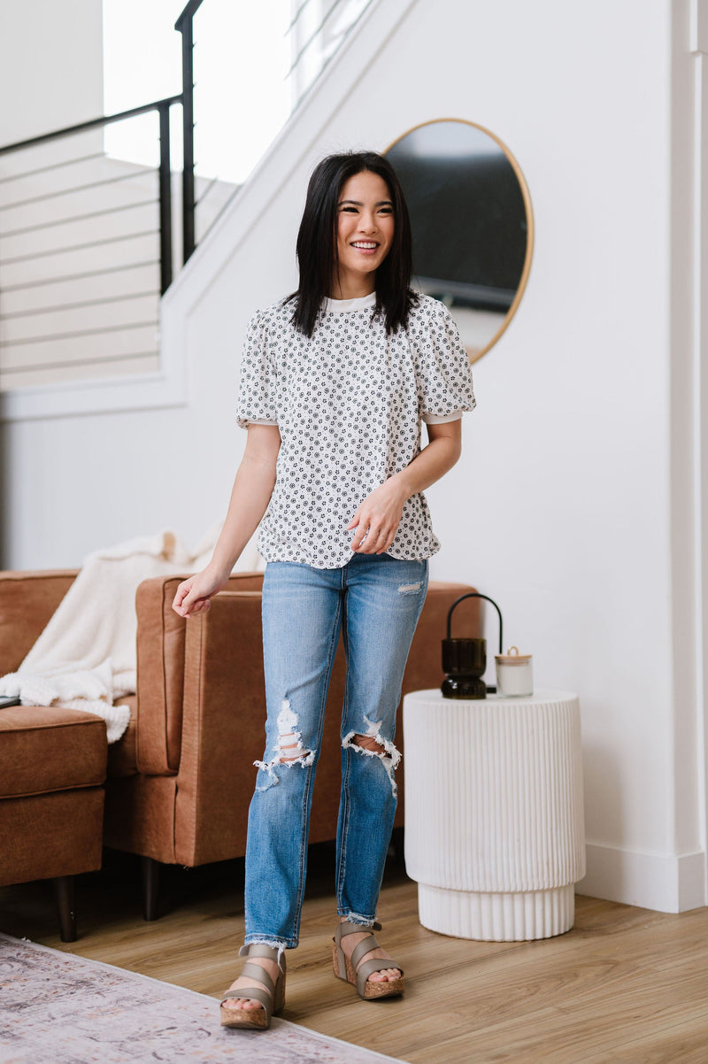 Daisy Dreams Ribbed Knit Top