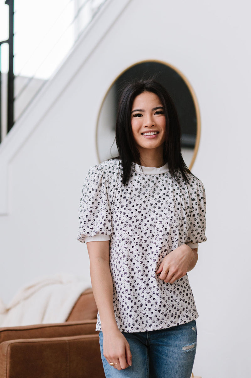 Daisy Dreams Ribbed Knit Top