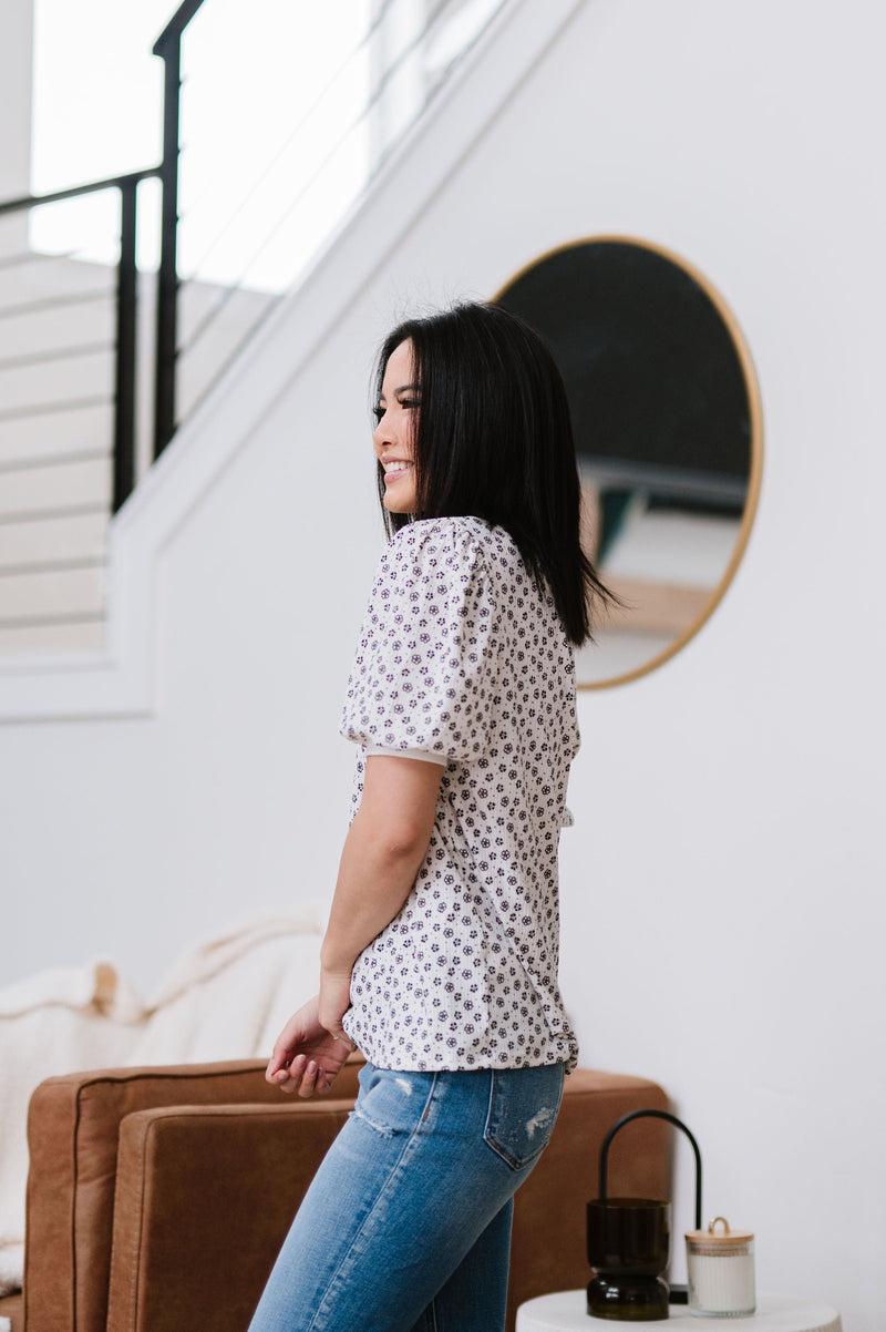 Daisy Dreams Ribbed Knit Top
