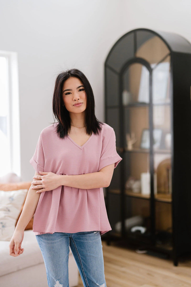Wish You Would Babydoll Top- Mauve