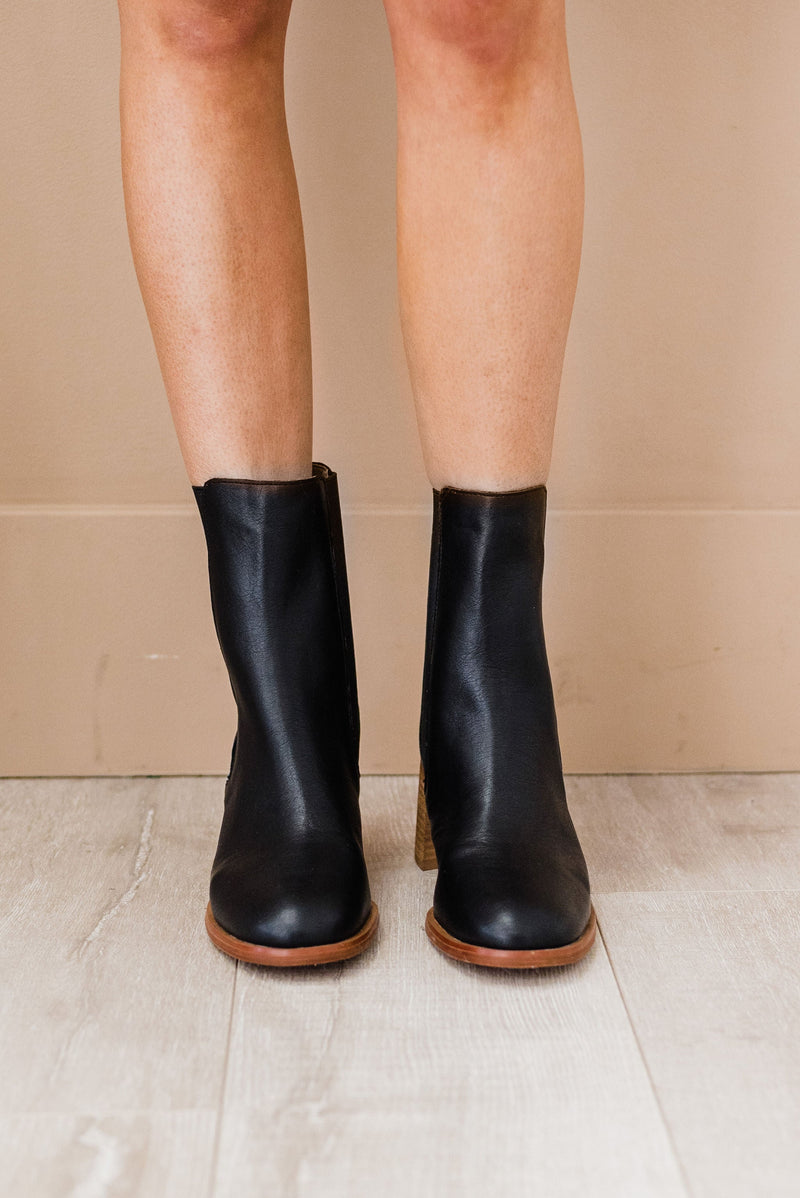 Cora Low Ankle Bootie - Black