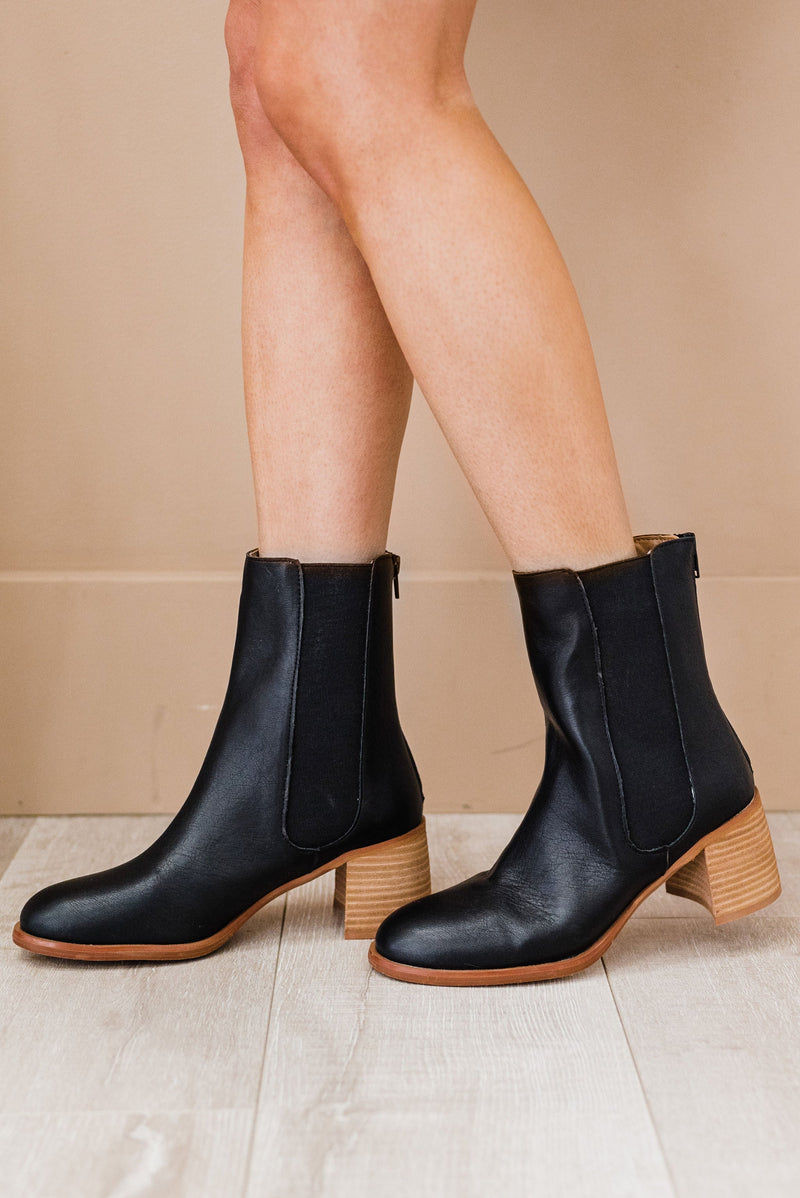 Cora Low Ankle Bootie - Black