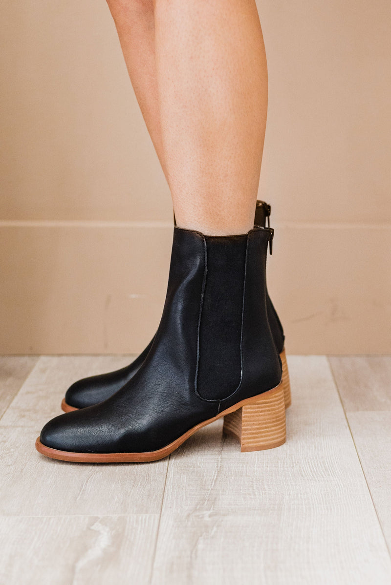 Cora Low Ankle Bootie - Black