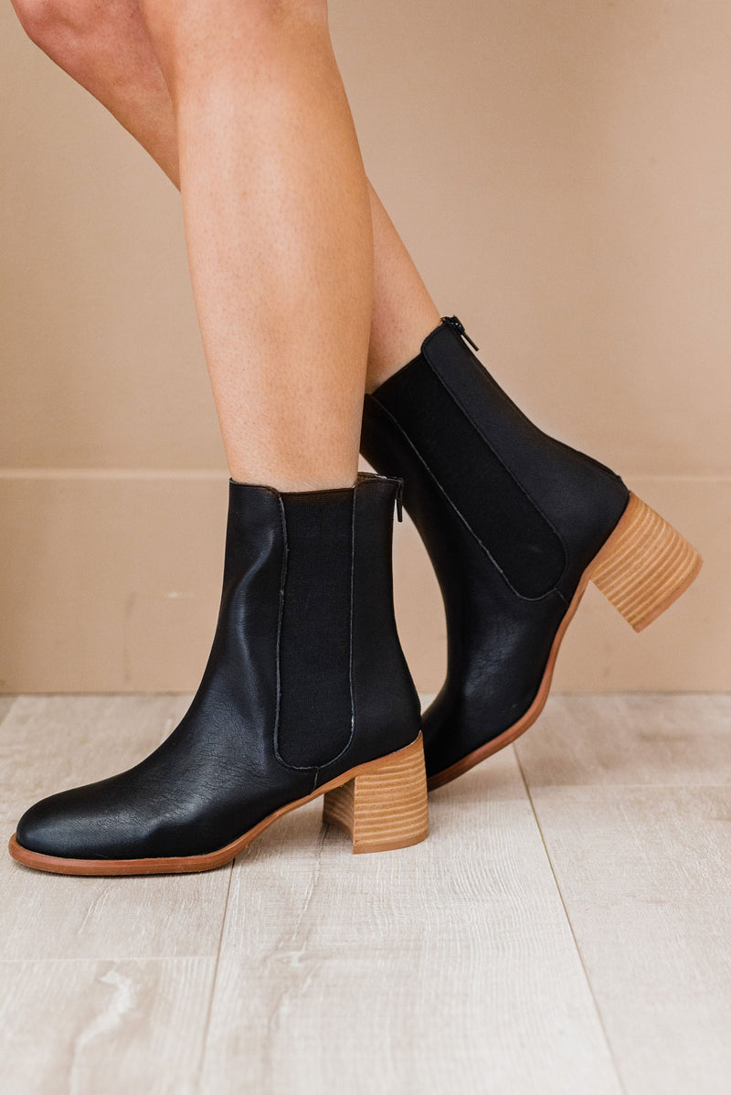Cora Low Ankle Bootie - Black
