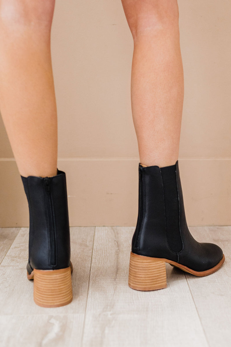 Cora Low Ankle Bootie - Black