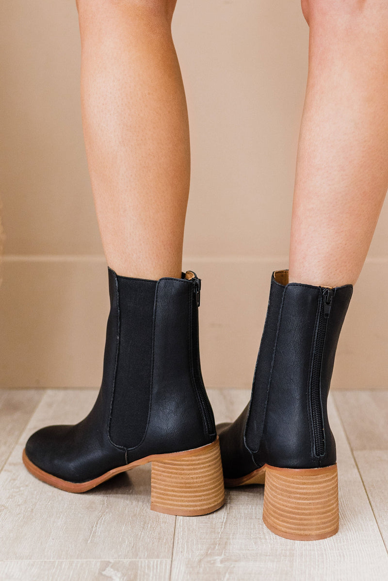 Cora Low Ankle Bootie - Black