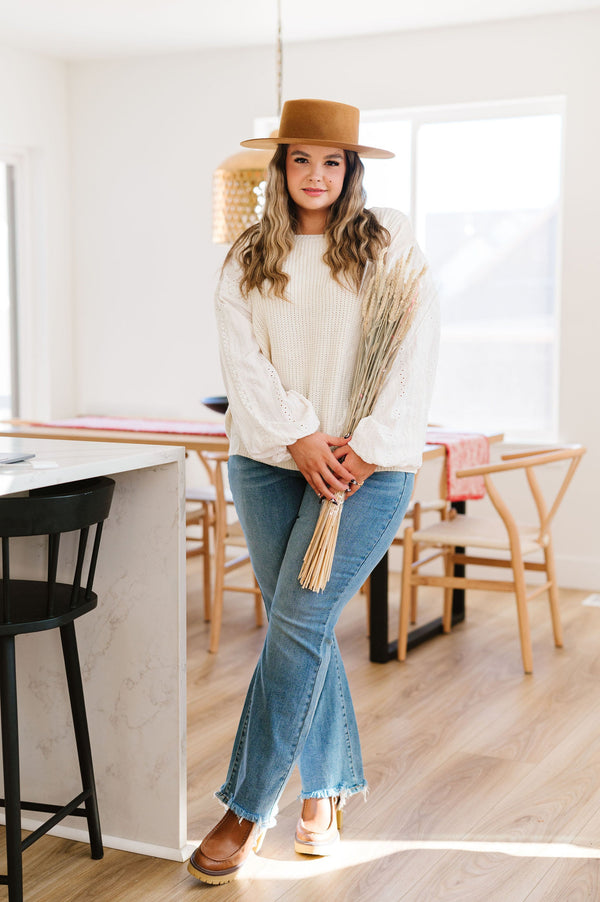All Around Lace Sleeve Sweater