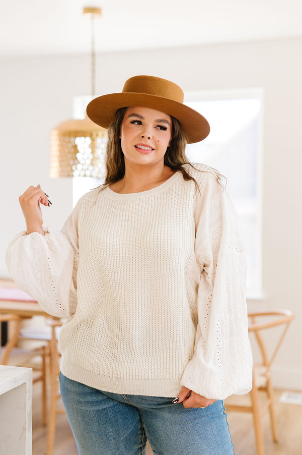 All Around Lace Sleeve Sweater