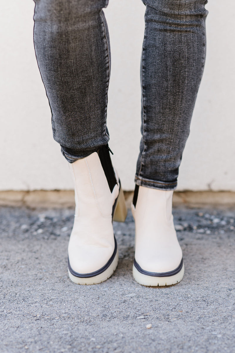 Anastasia Paneled Boot Beige/Black