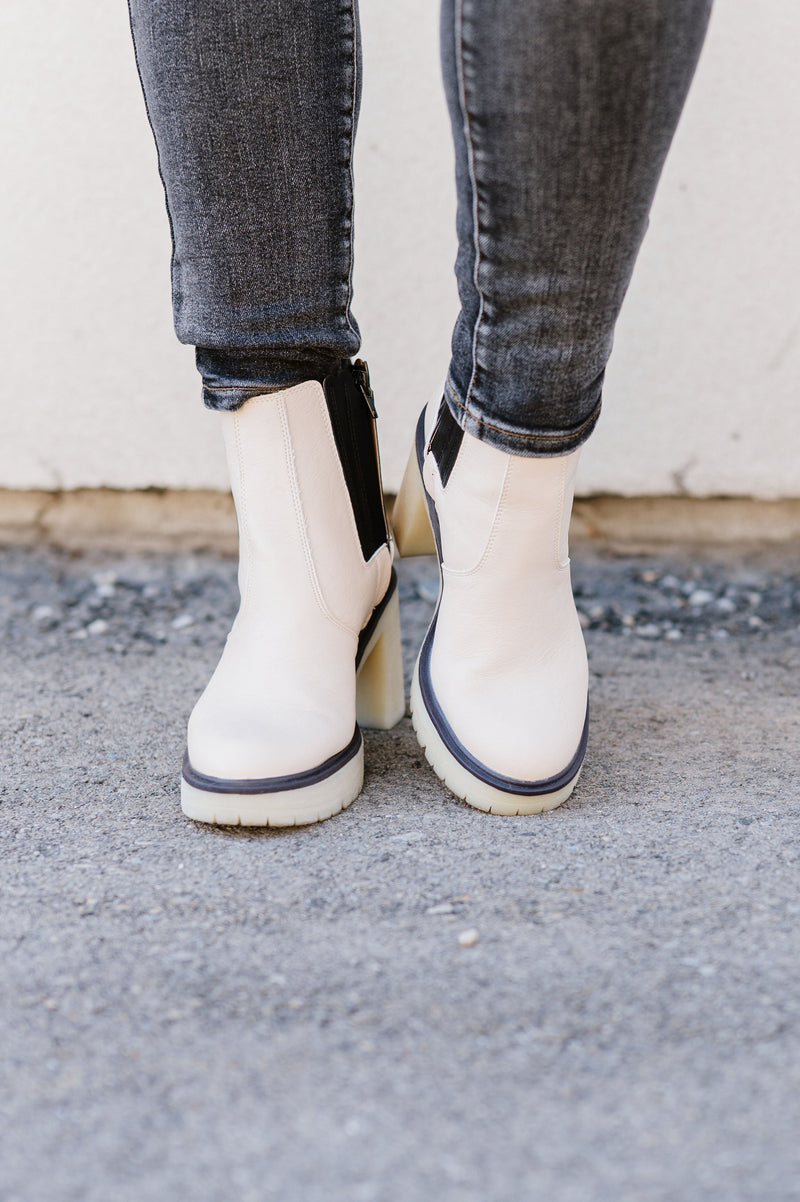 Anastasia Paneled Boot Beige/Black