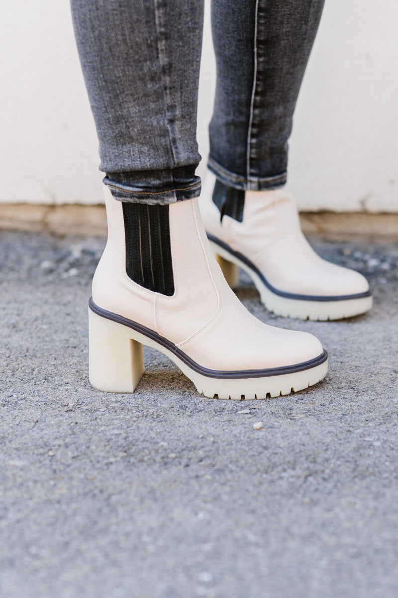 Anastasia Paneled Boot Beige/Black