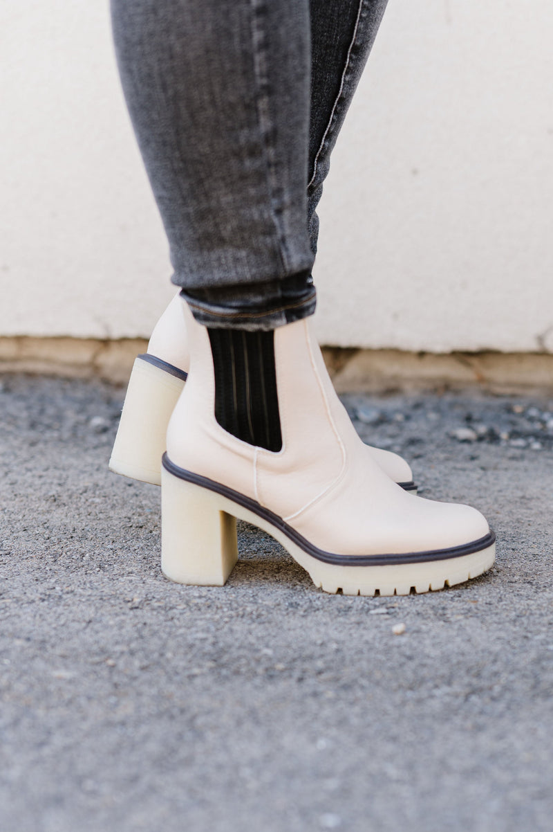 Anastasia Paneled Boot Beige/Black
