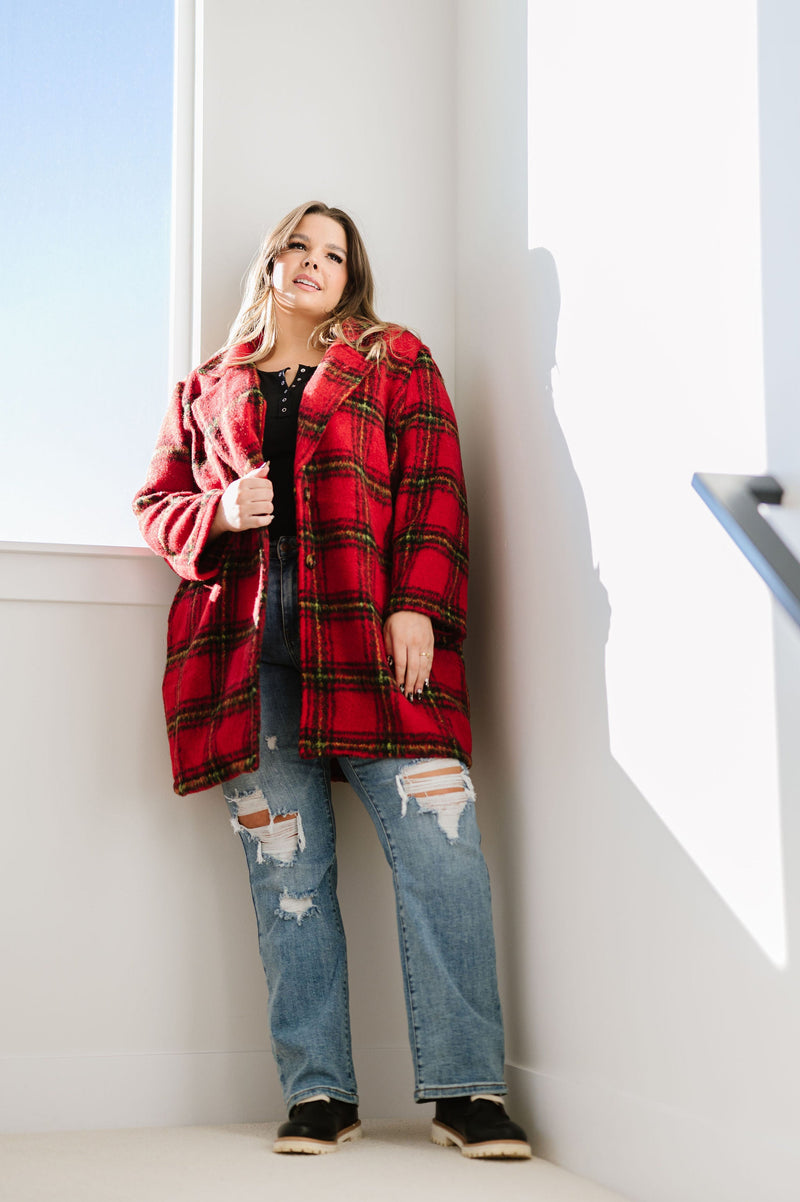 Cozy Wishes Plaid Sherpa Jacket