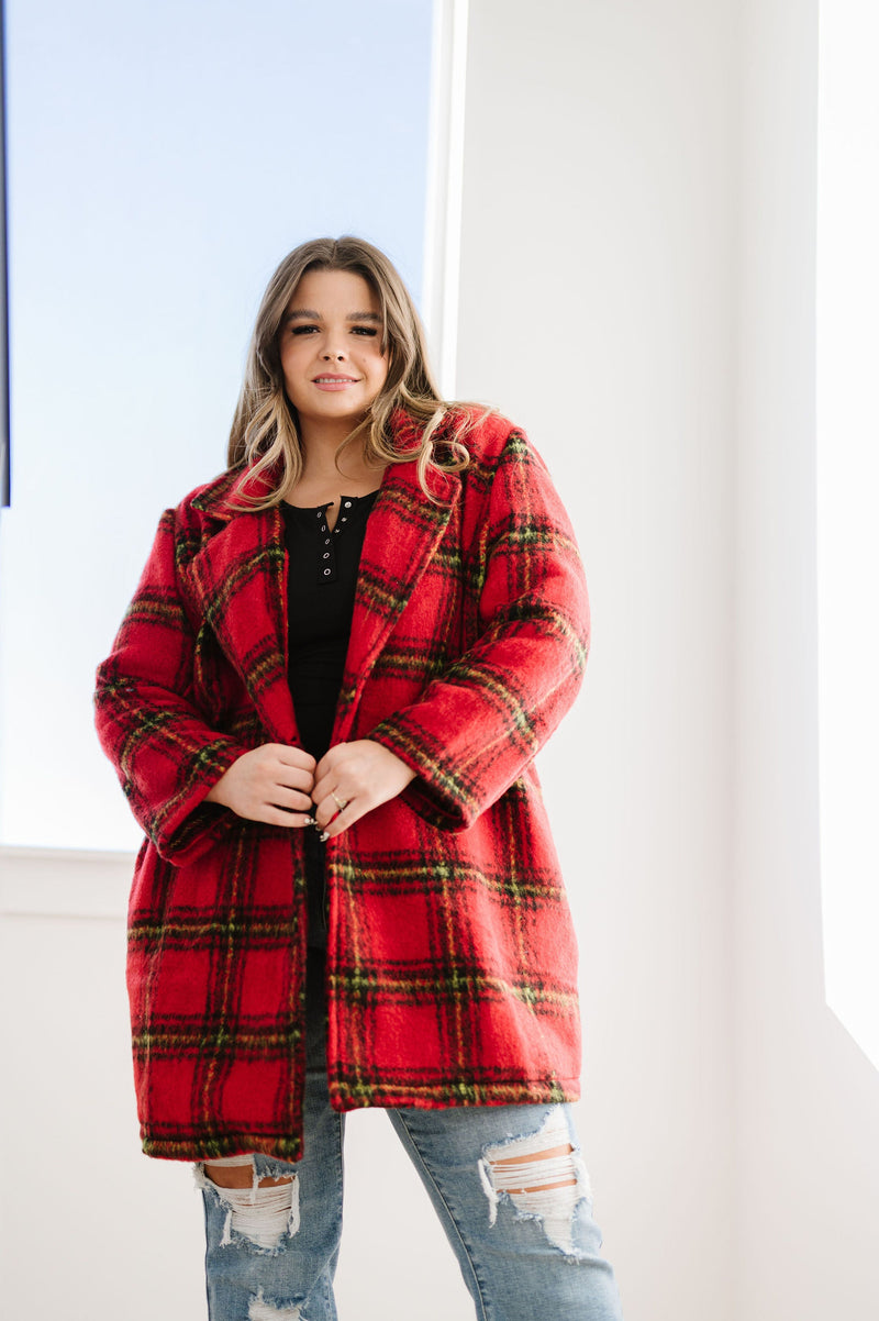Cozy Wishes Plaid Sherpa Jacket