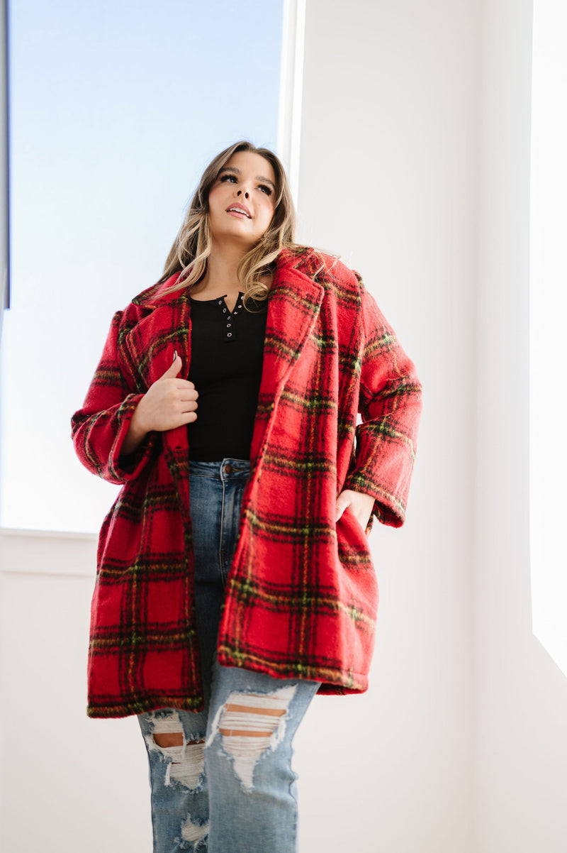 Cozy Wishes Plaid Sherpa Jacket
