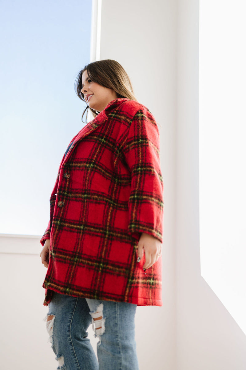 Cozy Wishes Plaid Sherpa Jacket
