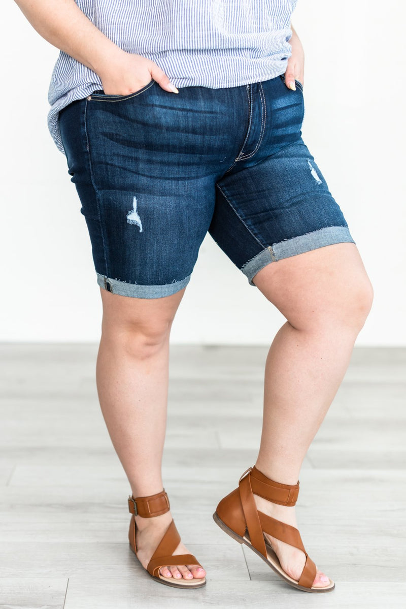 Summer Days Cuffed Denim Shorts