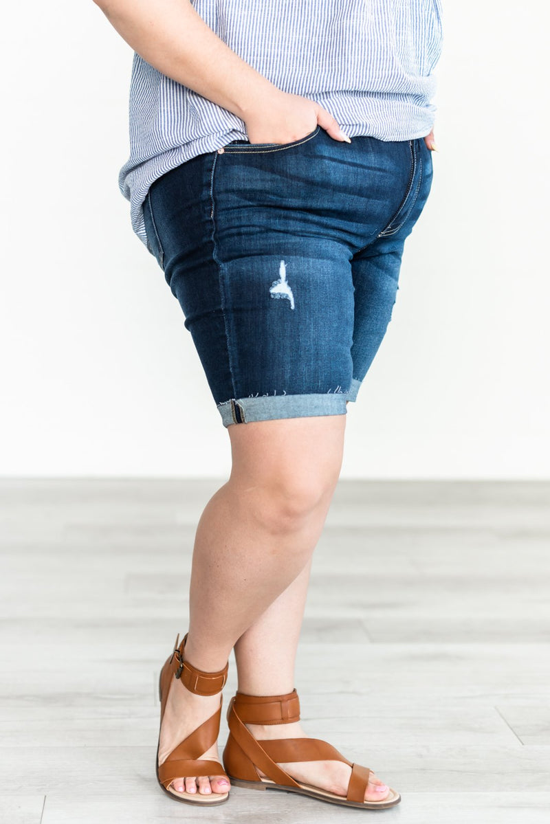 Summer Days Cuffed Denim Shorts