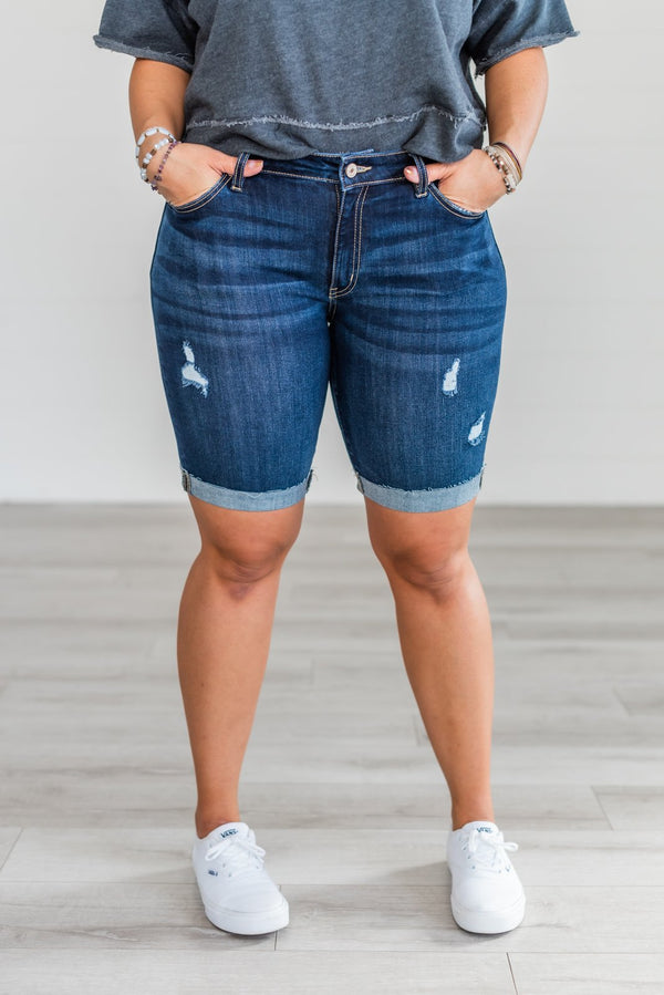 Summer Days Cuffed Denim Shorts